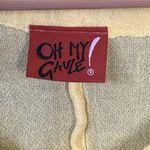 NWT Oh My Gauze! Womens Tunic S/M Light Yellow Ruched Sleeve Boho Hippie Photo 3