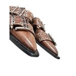 Ganni  Feminine buckle ballerinas Brown Leather Slingback Pointed Flats 39 $425‎ Photo 4