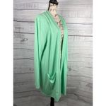 Zenana  Cardigan Womens 2X Mint Green Open Front Pockets Jersey Knit Stretch Photo 2