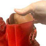 Givenchy  red suede moto combat boots Photo 3