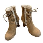 Mudd Y2K Jarmon Suede and Faux Fur High Ankle Boots Funky Heel, Sz 6 Photo 1