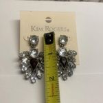 kim rogers NWT Pierced Dangle Drop Earrings Gold Tone Metal Rhinestone Photo 6