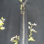 Carmen Marc Valvo Carmen - Black Floral Blouse Silver Zipper - 1X Photo 1