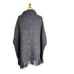 Joie  Wool Blend Grey Hatice Fringe Poncho Sweater Size XS/S Photo 6