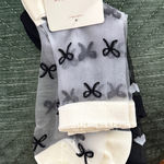 Anthropologie NWT  Two Pair Sheer Bow & Heart Socks Photo 0