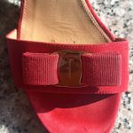 Salvatore Ferragamo  Red Gavina Suede Sandals - Size 10* Photo 8