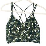 Core 10 Womens Spectrum Strappy‎ Longline Plunge Yoga Camo Sports Bra Size L Green Size L Photo 2
