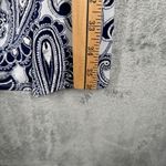 Robbie Bee Dress Paisley Print Side Tie Boho Casual Office White Blue XL Petite Photo 8