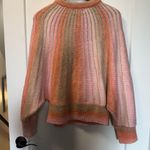 Molly Bracken  Mutlicolor Stripe Dolman Sleeve MCM Retro Knit‎ Crewneck Sweater L Photo 4