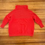 Free People  Ottoman Slouchy Mockneck Tunic Sweater in Red Size S Photo 4