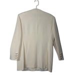 VTG Suzelle 100% Silk Ivory Oversized Boyfriend Blazer Embroidered‎ Jacket Sz 12 Photo 4