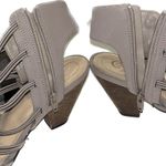 C Comfort Beige Sand Colored Zip Up / Fringe Detailed Wedges Size 10M Photo 4