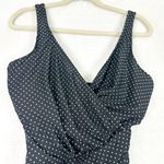 MiracleSuit Oceanus Tummy Control One piece Swimsuit Size 16 DD Black Polka Dot Photo 3