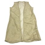 Gold Mesh One Size Duster Swim‎ Cover Up Open Front Sleeveless Seashell Resort Photo 4