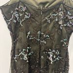 Rimini By Shaw Army Olive Green Sequins Embroidered Floral Mini Dress Formal Black Size 4 Photo 7