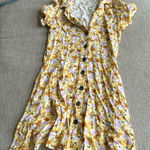 Rusty  surfer girl dress size small yellow florals button down mini dress Photo 0