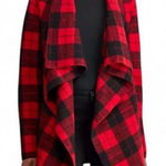 Ralph Lauren Lauren Wool Buffalo Check Red and Black Plaid Open Front Cardigan S Photo 0