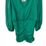 H&M  Green Ruched V Neck Long Sleeve Dress Plus Size 3XL Cocktail Holiday Photo 2