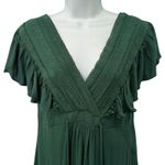 Baltic Born  Jennifer Hunter Green Flutter Tassel Tie Double Slit Midi Dress sz S Photo 10