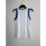 Evereve White Ringer Tank Top With Blue and Green Trim Size Small Photo 3