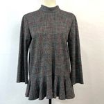 ZARA Ruffled Hem Gray Tunic Top Mini Dress Size M Photo 3