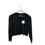Ming Wang ‎ Tailored Moto Jacket Zip-Front Knit Size Large Photo 6