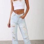 Revice Denim Revice Ex Boyfriend Light Wash High Waist Distressed Straight Leg Jeans Size 28 Photo 2