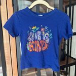 Urban Outfitters  Baby tee groovy love is kind cotton royal cobalt flowers top Photo 1