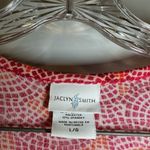 Jaclyn Smith  Pink/Orange Print Scoop Neck Short Sleeve Blouse L Photo 1
