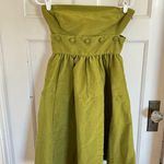 Maeve Anthropologie  chartreuse green strapless a-line dress size 4 Photo 0