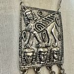 Vintage Egyptian Revival Pendant Necklace Silver Photo 2