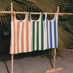 SIMON MILLER Sahara Striped Denim Dress in Gummy Green Ecru Mini size Medium Photo 10