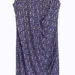 Michael Kors Purple Dress Size XL Stretch Fabric, Ruched Side, Logo Zipper Photo 0