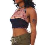 Milan Vintage Tie-Back Mineral Dye Halter Crop Top Photo 1
