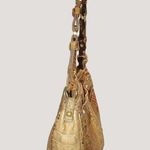 Brahmin Brown Tan Gold Leather Shoulder Bag Alligator Crocodile Embossed Zip Photo 13