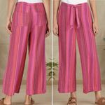 Sundance NWT Hana Stripe Pink Wide Leg Pants Size PM Medium Petite Boho Beachy Photo 15