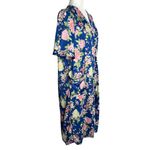 Anthony Richards Blue Floral Housecoat Pockets Medium Short Sleeve Lightweight Pink Photo 4