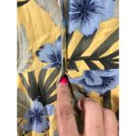 Boston Proper  Women's Yellow Floral Button Up Silk Shirt Dress Size 8 Photo 3