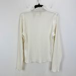 J.Crew Pointelle Knit Turtleneck Long Sleeve Top Cotton Blend Ivory XL NWT Photo 6
