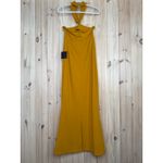 Lulus NWT  Mesmerizing Perfection Yellow Halter Neck Backless Maxi Dress Size M Photo 5