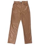 Abercrombie & Fitch Abercrombie The 90s Straight Ultra High Rise Tan Vegan Leather Pants Size 4 / 27 Photo 2