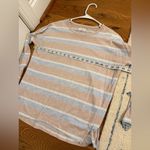 Lou & grey  Womens S Striped Blush Pink Blue Drop Shoulder Soft Lightweight Photo 6