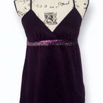 EXPRESS Women’s Small Purple Sequin Camisole – Silky Spaghetti Strap Tank Top Photo 0