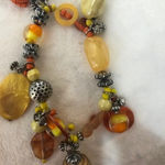 Set‎ yellow beaded bracelet & earrings Yellow Photo 2