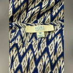 Kori  Navy Blue Ivory Chevron Crochet Boho Tunic Dress Medium Flowy Geometric Photo 6