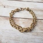 Vintage Bracelet / Bangle Gold Tone Double Chain Bracelet Photo 1