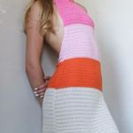 Peppermayo Last Sunset Hour Color Block Halter Neck Crochet Mini Dress Sz Photo 0