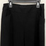 Piazza Sempione Straight Leg Wool Stretch Cropped Black Pants Photo 1