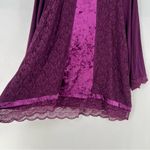 LOGO By Lori Goldstein Logo Lavish Purple Velvet Lace Cropped Flare Sleeve Swing Tunic Top Whimsygoth‎ Photo 4