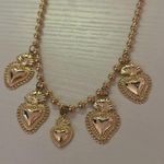 Gold Heart Multi Charm Pendant Beaded Necklace Photo 2